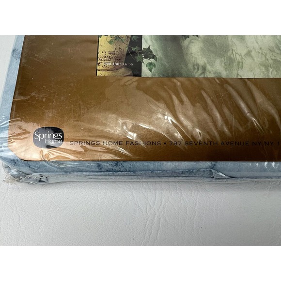Vintage Spring Home Bill Blass Full Flat Sheet Blue Marble Print - Picture 7 of 7